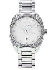  Shop Authentic Gucci GG2570 Diamonds Silver Dial Silver Steel Strap Watch For Women - YA142505 - Luxxuri