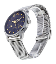  Shop Authentic Gucci G-Timeless Motifs Moon Phase Blue Dial Silver Mesh Bracelet Watch For Men - YA126328 - Luxxuri