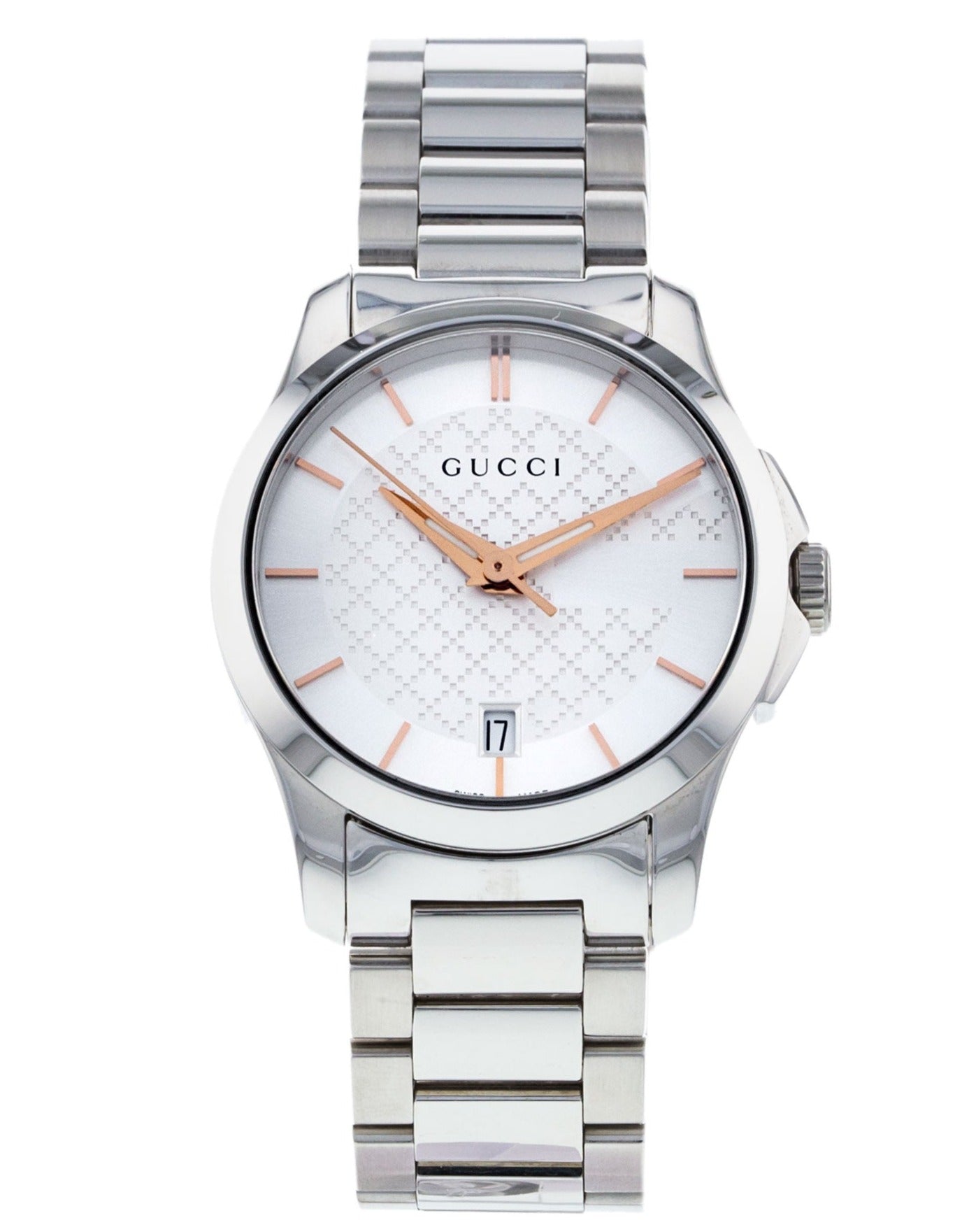  Shop Authentic Gucci G Timeless Silver Dial Silver Steel Strap Watch For Women - YA126523 - Luxxuri