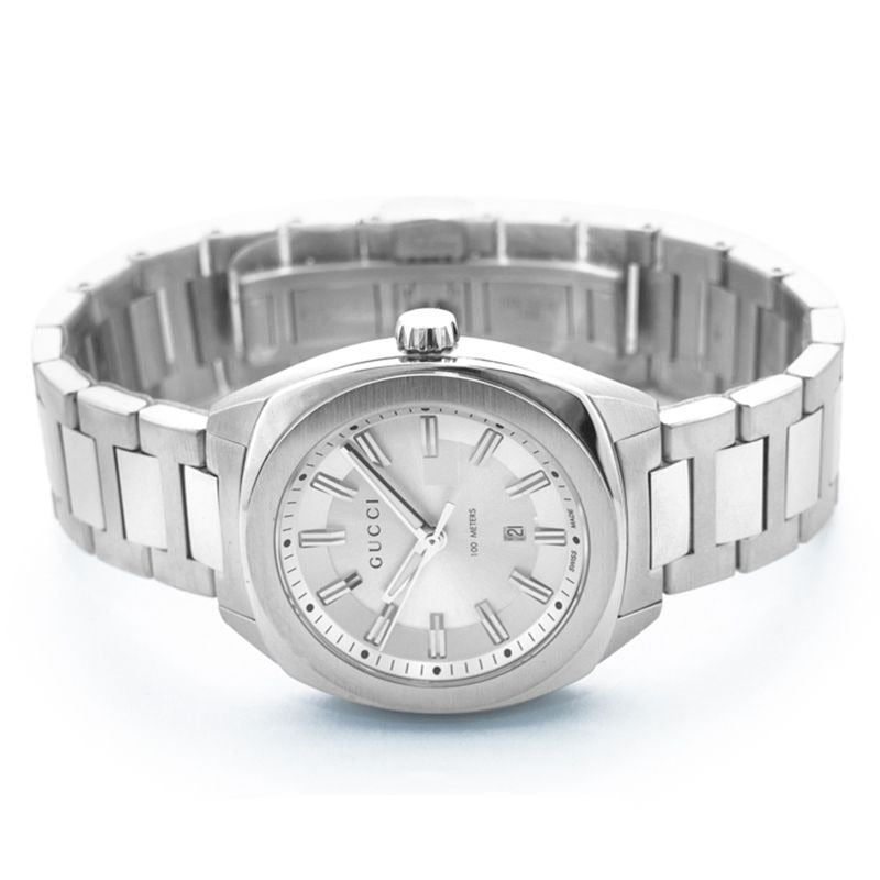  Shop Authentic Gucci G Timeless GG2570 Silver Dial Silver Steel Strap Watch For Men - YA142402 - Luxxuri