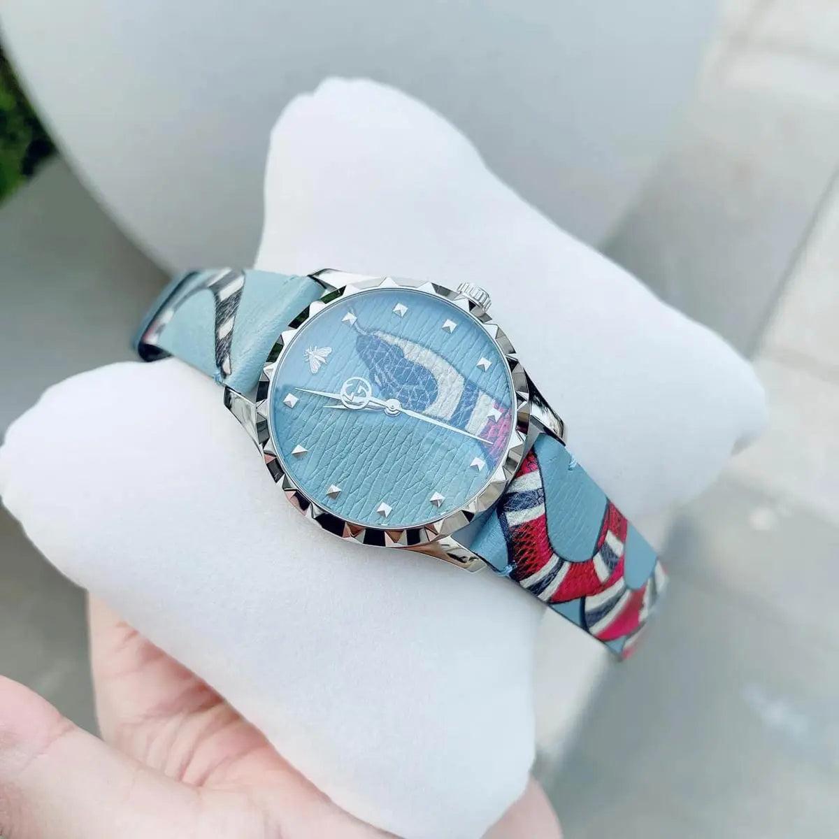  Shop Authentic Gucci G Timeless Quartz Blue Dial Blue Leather Strap Watch For Men - YA1264080 - Luxxuri