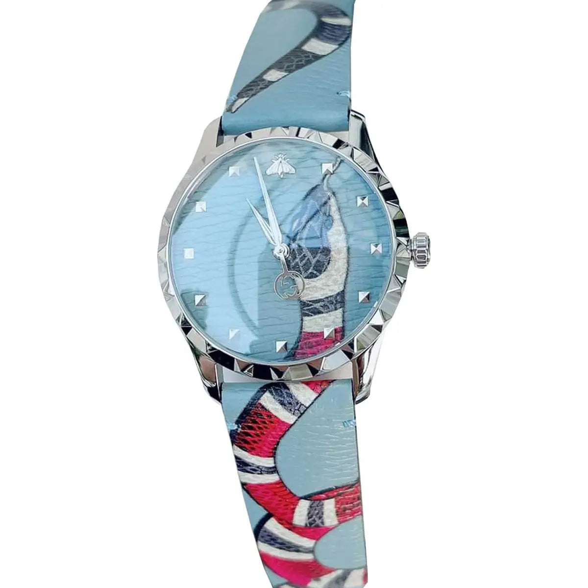  Shop Authentic Gucci G Timeless Quartz Blue Dial Blue Leather Strap Watch For Men - YA1264080 - Luxxuri
