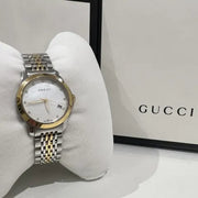  Shop Authentic Gucci G Timeless Diamonds Mother of Pearl Dial Two Tone Mesh Bracelet Watch for Women - YA126513 - Luxxuri