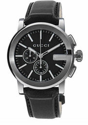  Shop Authentic Gucci G Chrono Black Dial Black Leather Strap Watch For Men - YA101205 - Luxxuri