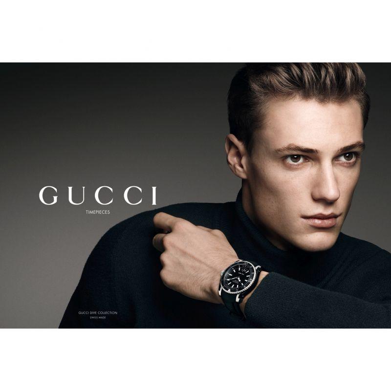  Shop Authentic Gucci Dive Analog Blue Dial Silver Steel Strap Watch For Men - YA136203 - Luxxuri