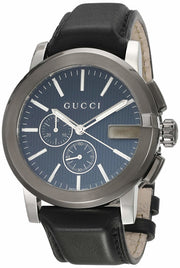  Shop Authentic Gucci G Chrono Black Dial Black Leather Strap Watch For Men - YA101205 - Luxxuri