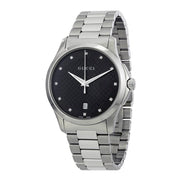  Shop Authentic Gucci G Timeless Diamonds Black Dial Silver Steel Strap Watch For Men - YA126456 - Luxxuri