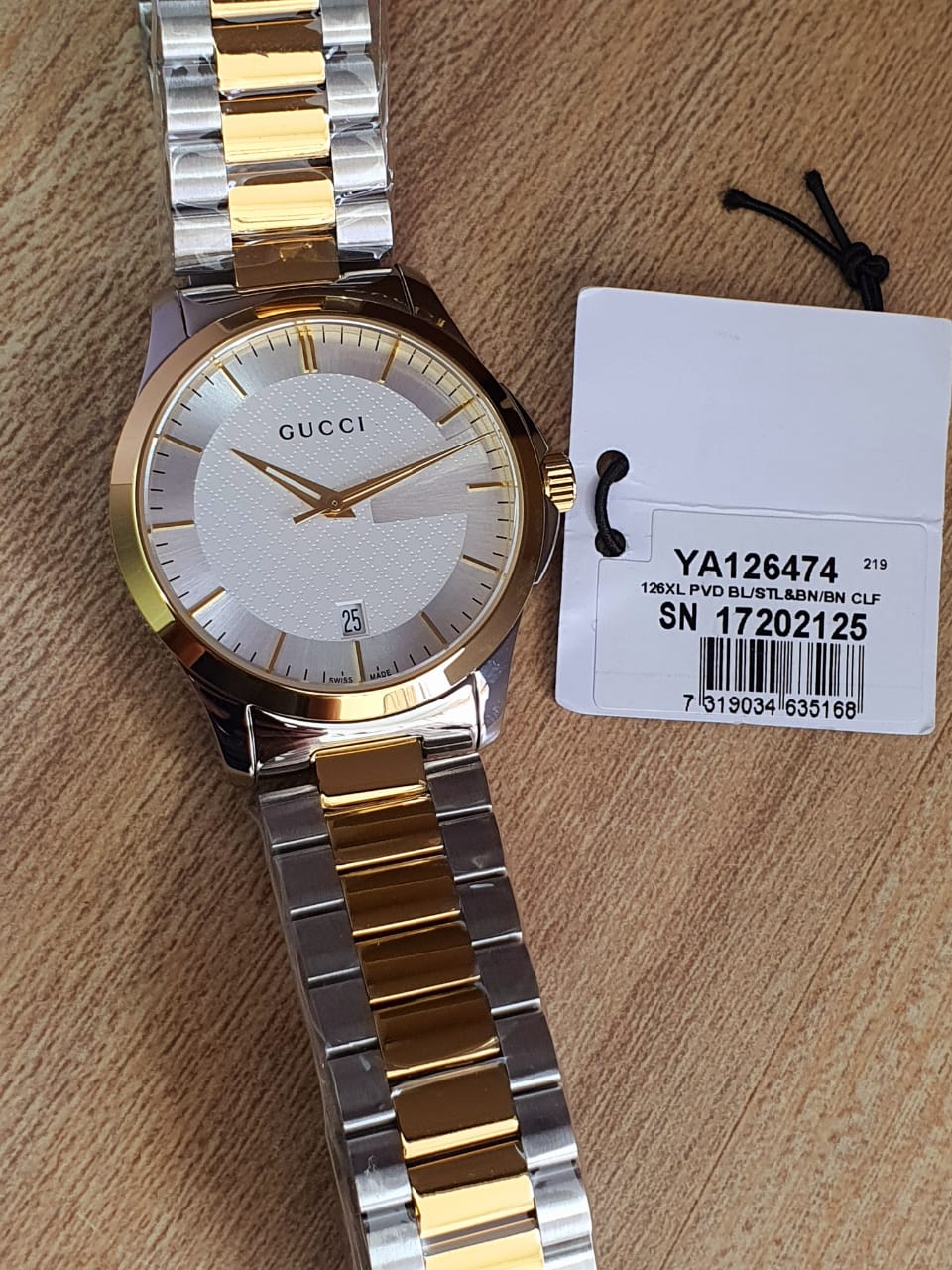  Shop Authentic Gucci G Timeless Silver Dial Two Tone Steel Strap Watch For Men - YA126474 - Luxxuri