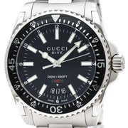  Shop Authentic Gucci Dive Quartz Black Dial Silver Steel Strap Watch For Men - YA136301 - Luxxuri