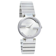  Shop Authentic Gucci G Interlocking Silver Dial Silver Steel Strap Watch For Women - YA133503 - Luxxuri