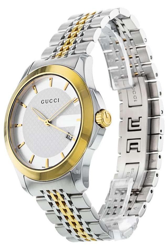  Shop Authentic Gucci G Timeless Silver Dial Two Tone Steel Strap Watch For Men - YA126409 - Luxxuri