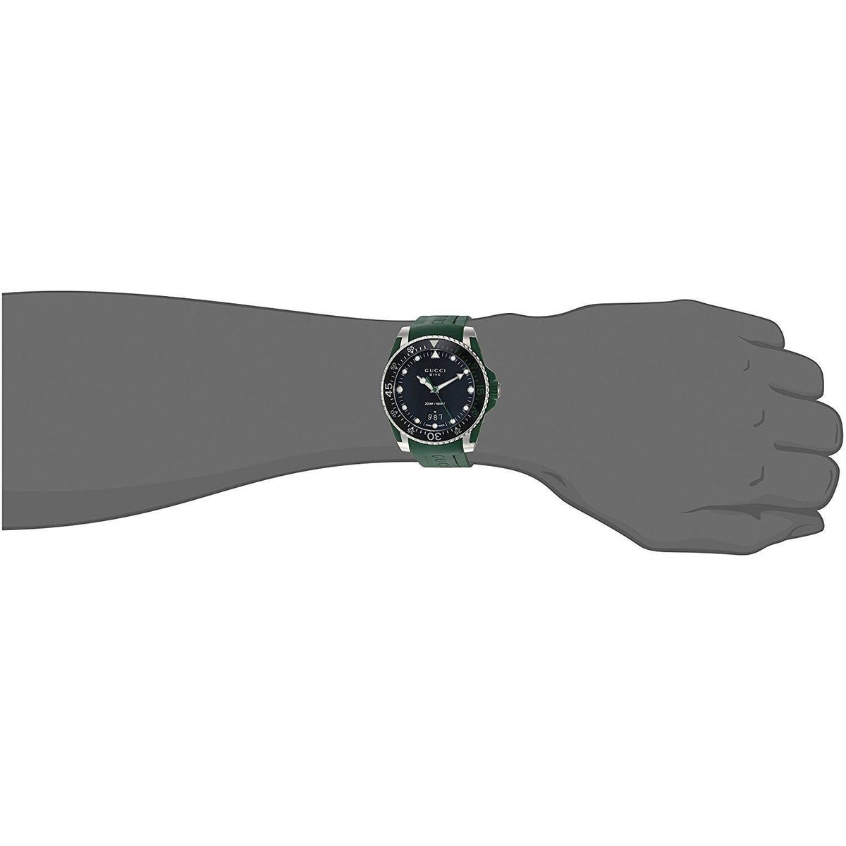  Shop Authentic Gucci Dive Black Dial Green Rubber Strap Watch For Men - YA136310 - Luxxuri
