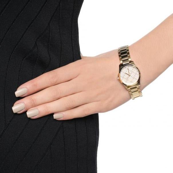  Shop Authentic Gucci G Timeless Gold Dial Gold Steel Strap Watch For Women - YA126553 - Luxxuri
