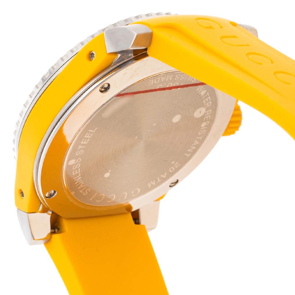  Shop Authentic Gucci Dive Tiger Yellow Dial Yellow Rubber Strap Watch For Men - YA136317 - Luxxuri