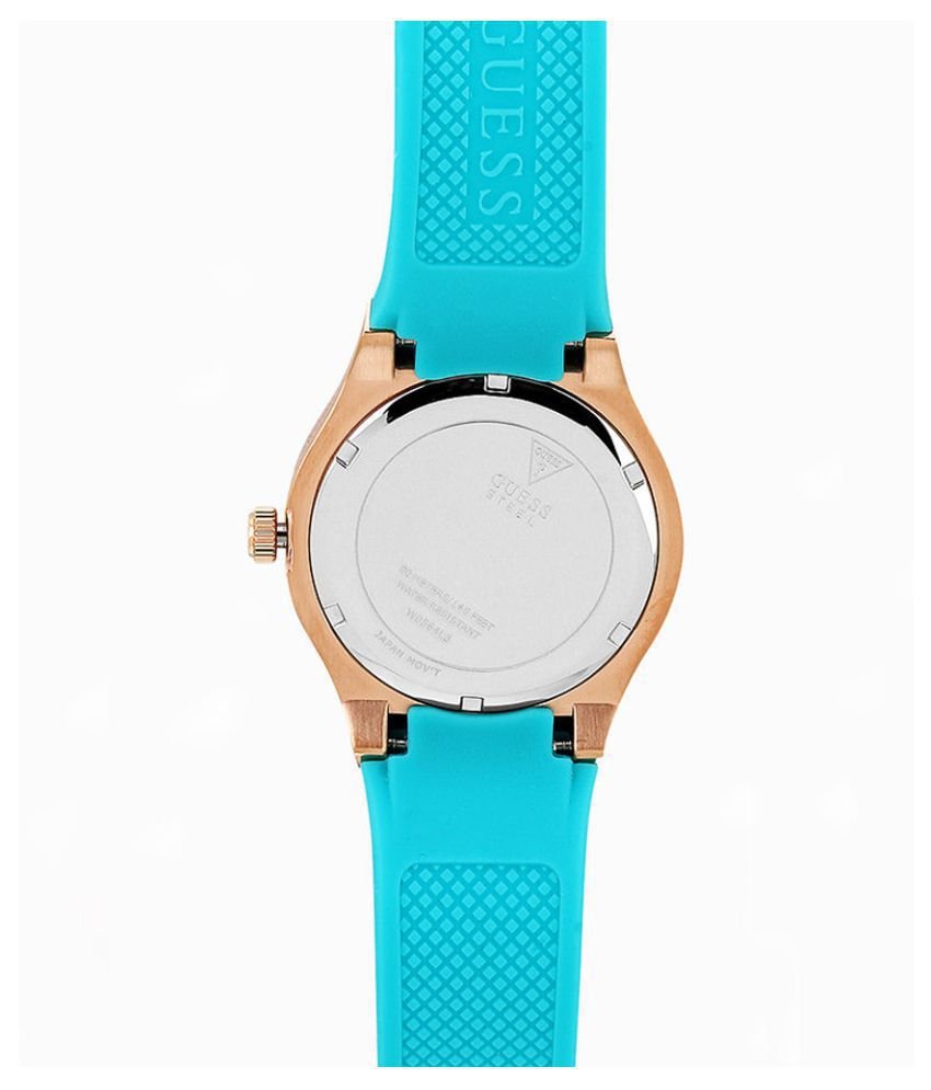  Shop Authentic Guess Jet Setter White Dial Turquoise Silicone Strap Watch For Women - W0564L3 - Luxxuri