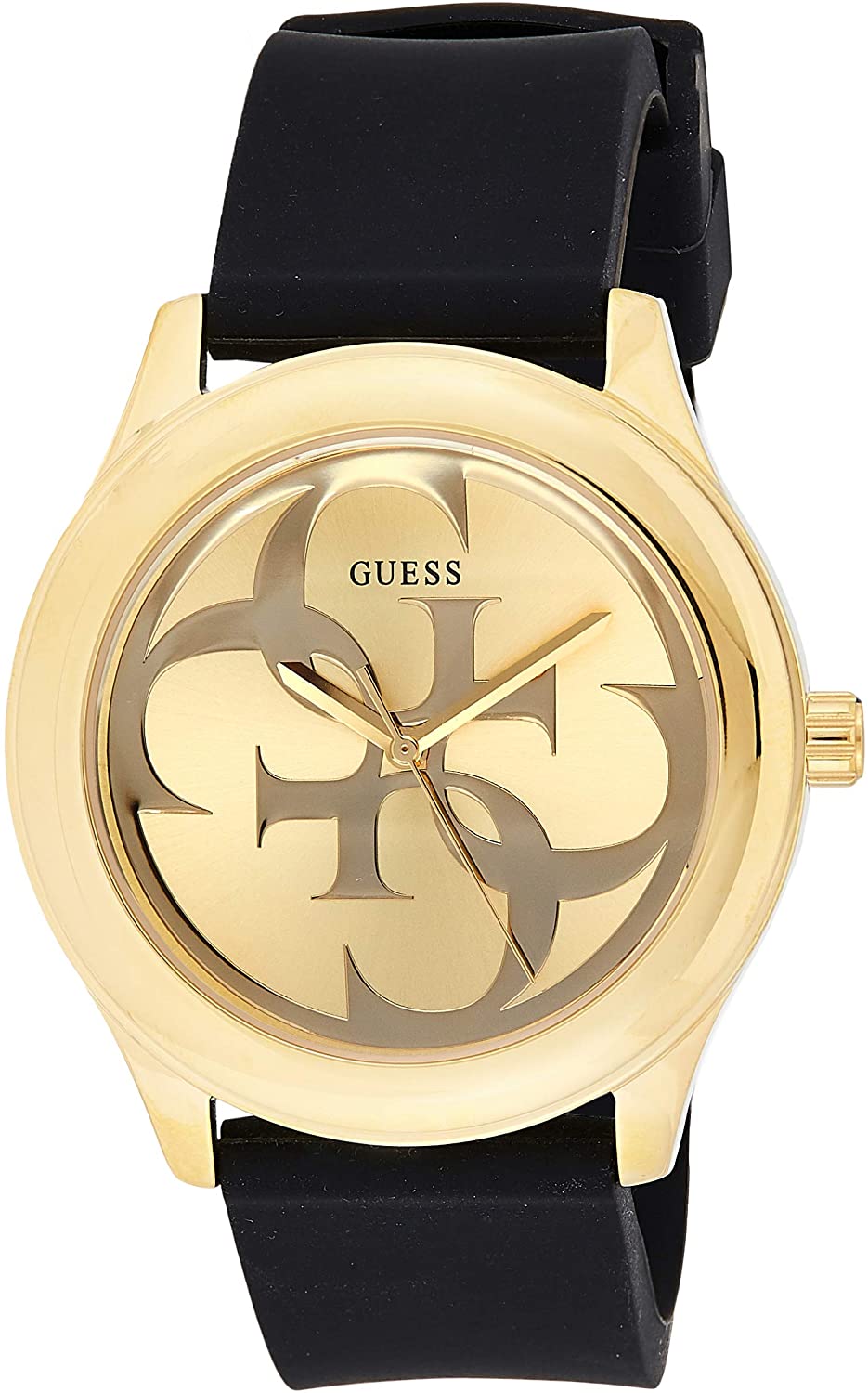  Shop Authentic Guess G Twist Gold Dial Black Leather Strap Watch for Women - W0911L3 - Luxxuri