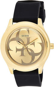  Shop Authentic Guess G Twist Gold Dial Black Leather Strap Watch for Women - W0911L3 - Luxxuri