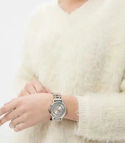  Shop Authentic Guess Montauk Silver Dial Two Tone Steel Strap Watch For Women - W0933L6 - Luxxuri