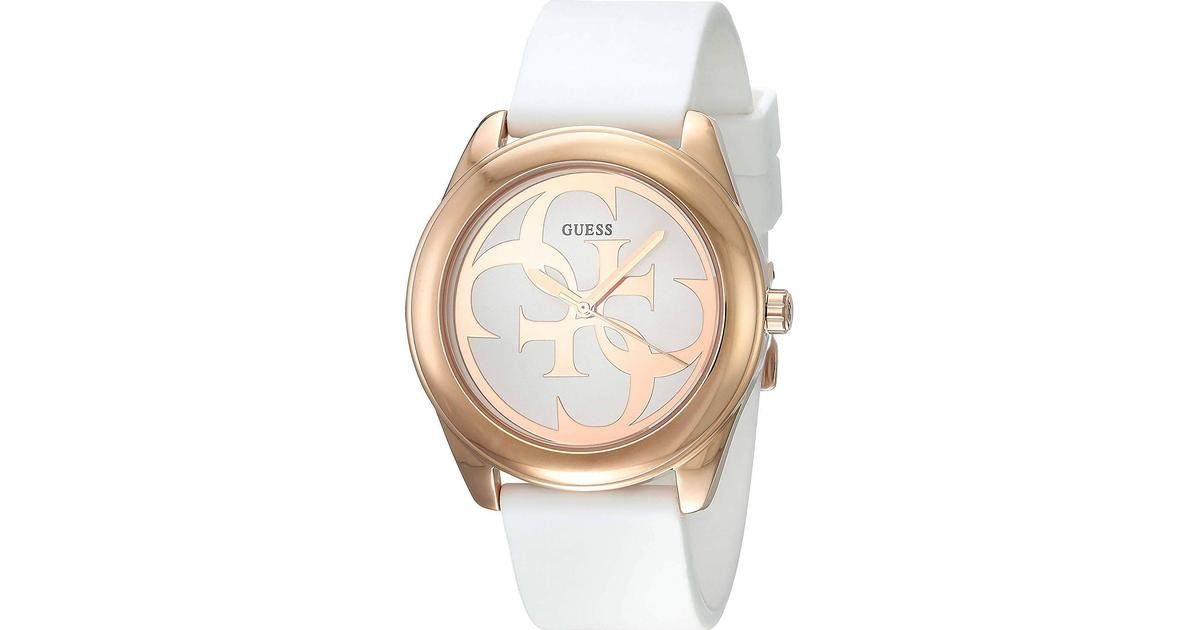  Shop Authentic Guess G Twist White & Gold Dial White Silicone Strap Watch For Women - W0911L5 - Luxxuri