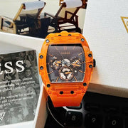  Shop Authentic Guess Phoenix Multifunction Black Dial Orange Rubber Strap Watch For Men - GW0203G10 - Luxxuri