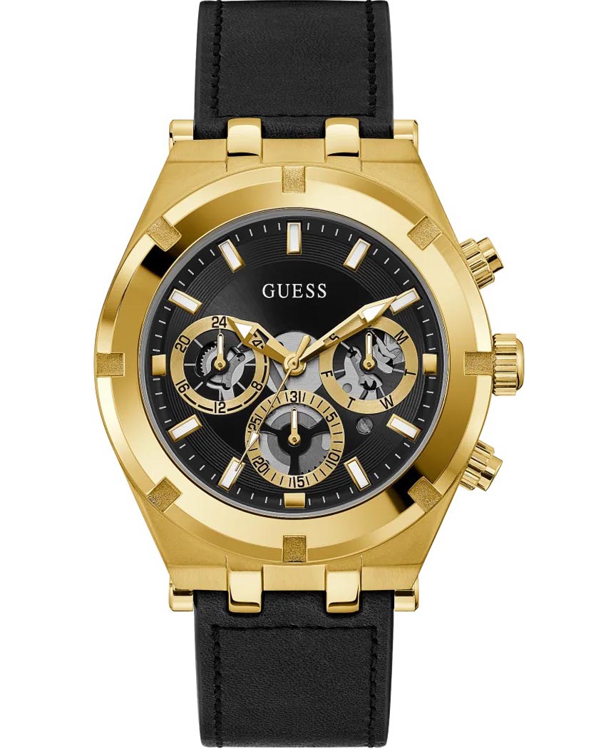  Shop Authentic Guess Continental Black Dial Black Rubber Strap Watch for Men - GW0262G2 - Luxxuri