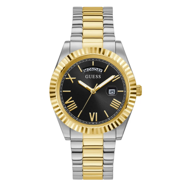  Shop Authentic Guess Connoisseur Black Dial Two Tone Steel Strap Watch for Men - GW0265G5 - Luxxuri