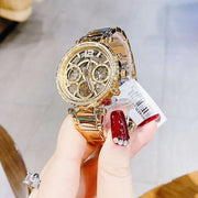  Shop Authentic Guess Solstice Diamonds Gold Dial Gold Steel Strap Watch for Women - GW0403L2 - Luxxuri