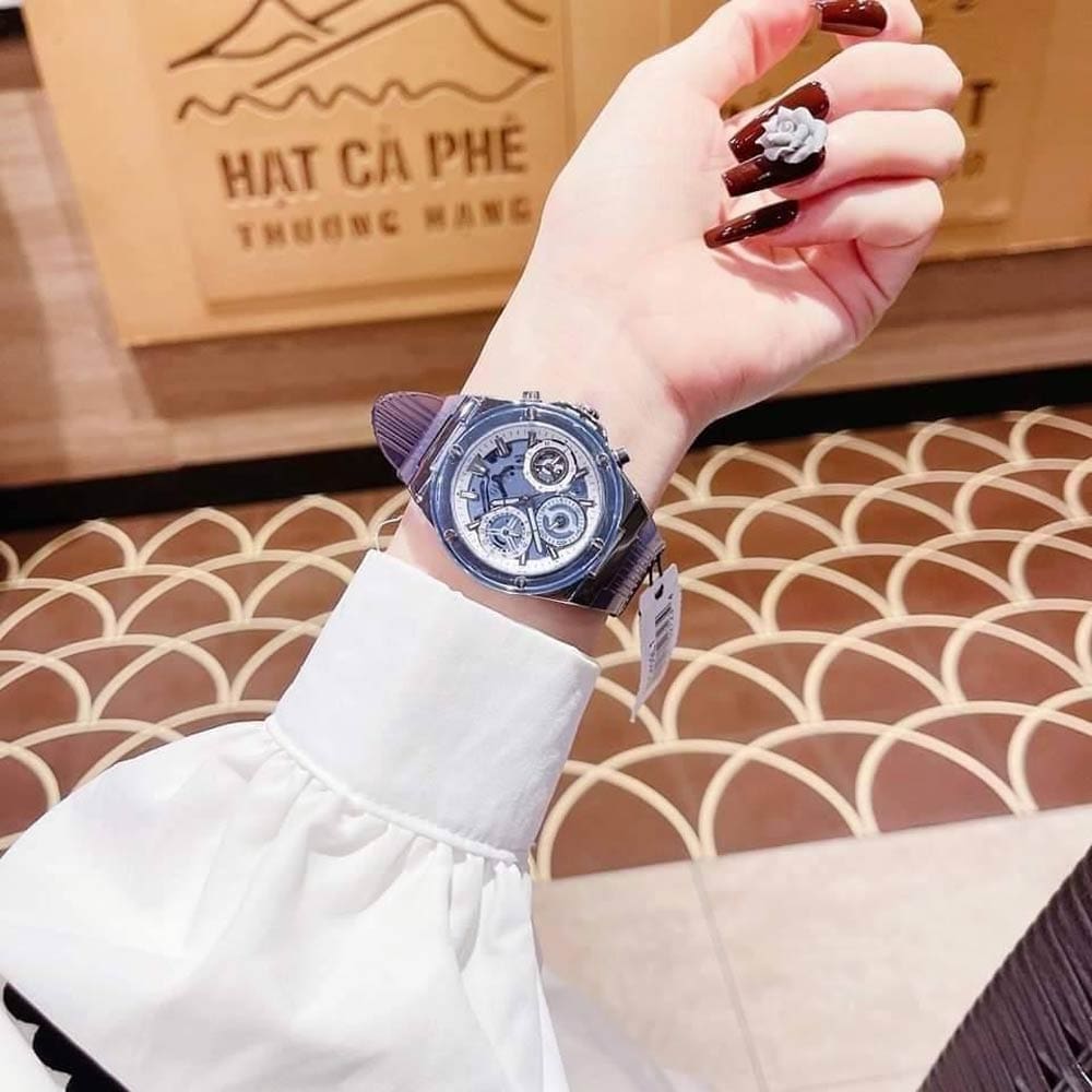 Shop Authentic Guess Athena Active Life Clear White Dial Blue Rubber Strap Watch for Women - GW0409L1 - Luxxuri