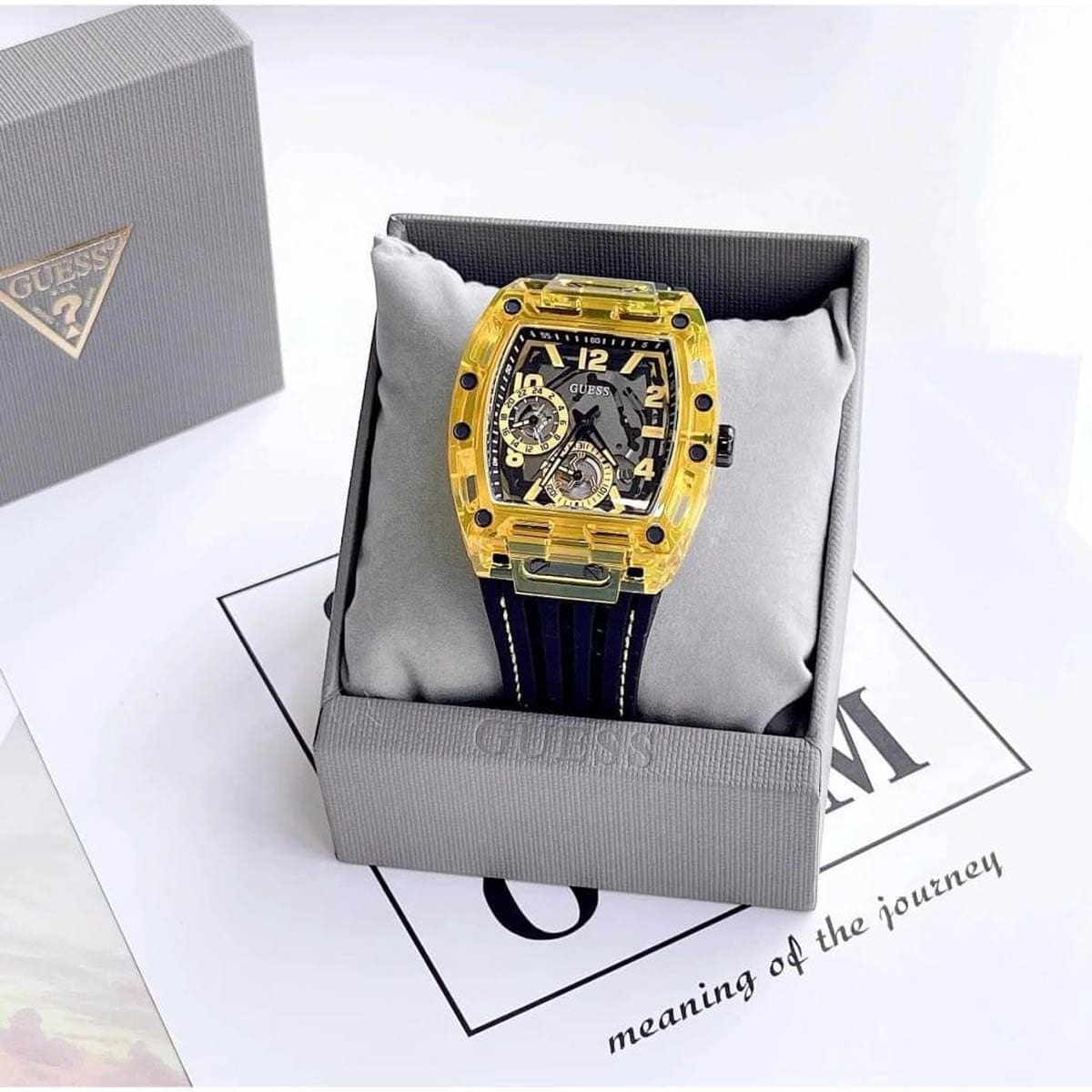  Shop Authentic Guess Phoenix Chronograph Black Dial Black Rubber Strap Watch for Men - GW0499G2 - Luxxuri