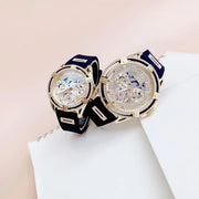  Shop Authentic Guess King Quartz Crystals Gold Dial Black Silicone Strap Watch For Men - GW0537G2 - Luxxuri