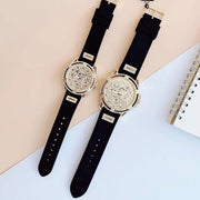  Shop Authentic Guess Queen Quartz Gold Dial Black Silicone Strap Watch For Women - GW0536L3 - Luxxuri