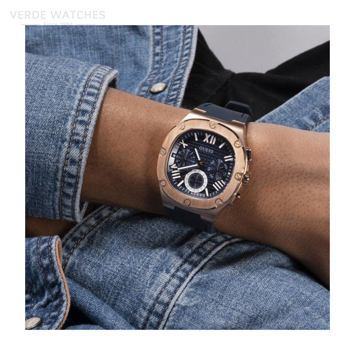  Shop Authentic Guess Headline Multifunction Quartz Blue Dial Blue Silicone Strap Watch For Men - GW0571G2 - Luxxuri
