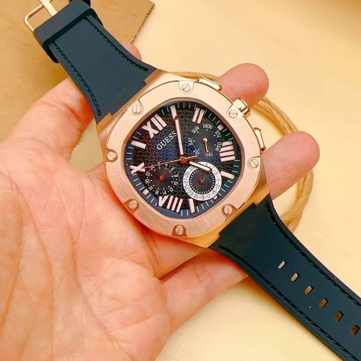  Shop Authentic Guess Headline Multifunction Quartz Blue Dial Blue Silicone Strap Watch For Men - GW0571G2 - Luxxuri