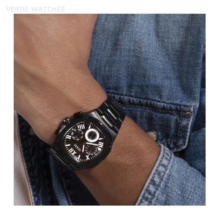  Shop Authentic Guess Headliner Multifunction Black Dial Black Steel Strap Watch For Men - GW0572G3 - Luxxuri