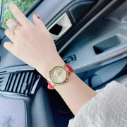  Shop Authentic Guess Trend Dragon Gold Dial Red Leather Strap Watch For Women - GW0646L1 - Luxxuri