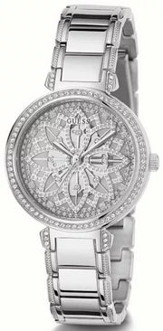  Shop Authentic Guess Lily Quartz Silver Dial Silver Steel Strap Watch For Women - GW0528L1 - Luxxuri