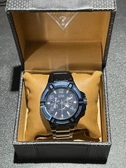  Shop Authentic Guess Rigor Multifunction Black Dial Blue Steel Strap Watch for Men - W0218G4 - Luxxuri