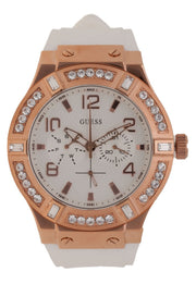  Shop Authentic Guess Diamonds White Dial White Rubber Strap Watch For Women - W0426L1 - Luxxuri