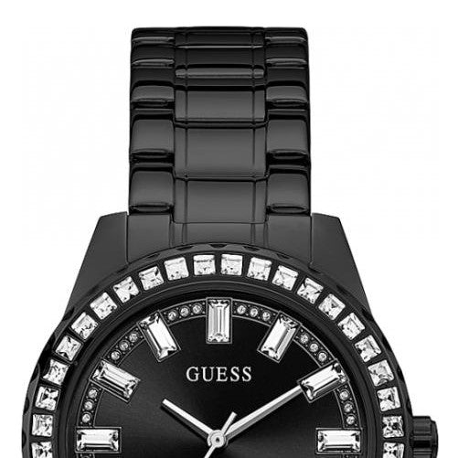  Shop Authentic Guess Sparkler Diamonds Black Dial Black Steel Strap Watch for Women - GW0111L4 - Luxxuri