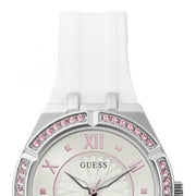  Shop Authentic Guess Sparkling Silver Dial White Rubber Strap Watch For Women - GW0032L1 - Luxxuri