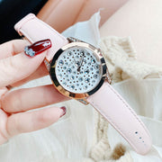  Shop Authentic Guess Wonderlust Beige Dial Pink Leather Strap Watch for Women - W1065L1 - Luxxuri