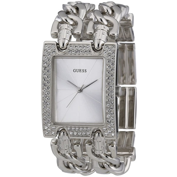  Shop Authentic Guess Mod Heavy Metal Diamonds Silver Dial Silver Steel Strap Watch for Women - W95088L1 - Luxxuri