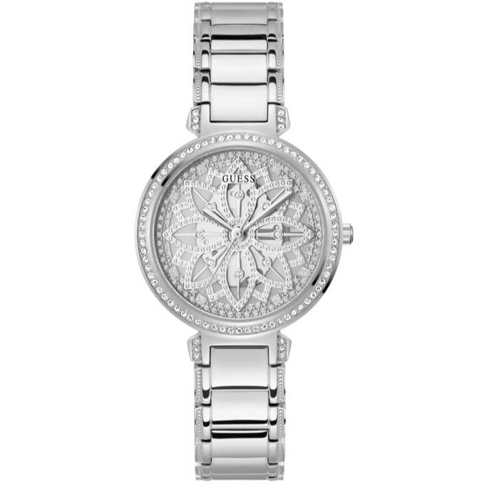  Shop Authentic Guess Lily Quartz Silver Dial Silver Steel Strap Watch For Women - GW0528L1 - Luxxuri