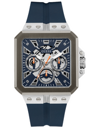  Shop Authentic Guess Leo Chronograph Navy Blue Dial Blue Silicone Strap Watch For Men - GW0637G1 - Luxxuri
