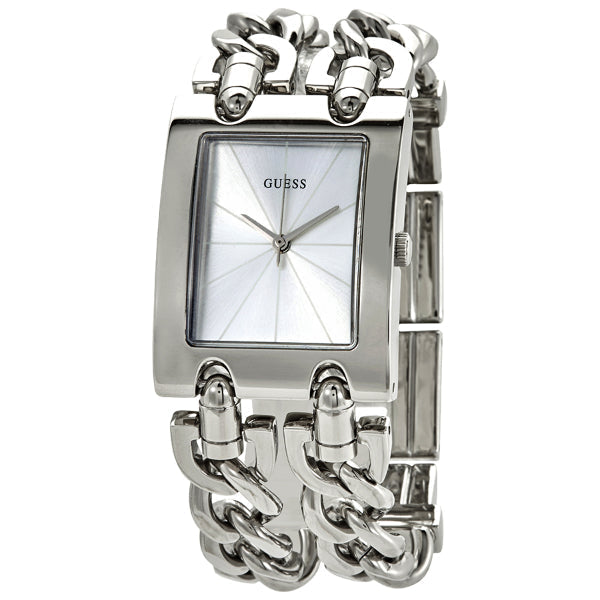  Shop Authentic Guess Mod Heavy Metal Silver Dial Silver Steel Strap Watch For Women - W1117L1 - Luxxuri