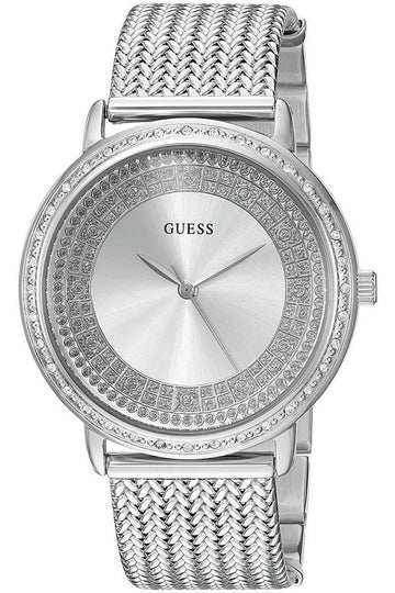  Shop Authentic Guess Quartz Silver Dial Willow Stainless Steel Mesh Bracelet Watch For Women - W0836L2 - Luxxuri