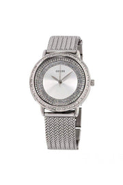  Shop Authentic Guess Quartz Silver Dial Willow Stainless Steel Mesh Bracelet Watch For Women - W0836L2 - Luxxuri