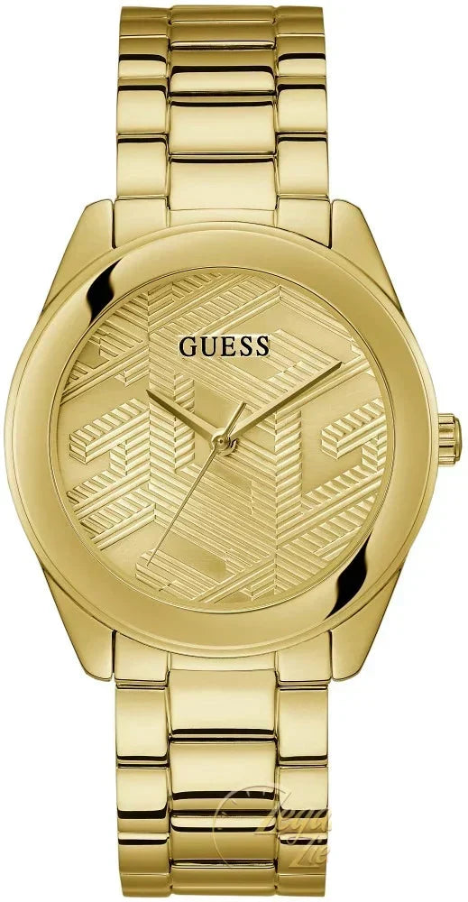  Shop Authentic Guess Cubed Analog Gold Dial Gold Steel Strap Watch For Women - GW0606L2 - Luxxuri
