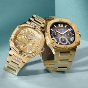  Shop Authentic Guess Headliner Multifunction Black Dial Gold Steel Strap Watch For Men - GW0572G2 - Luxxuri