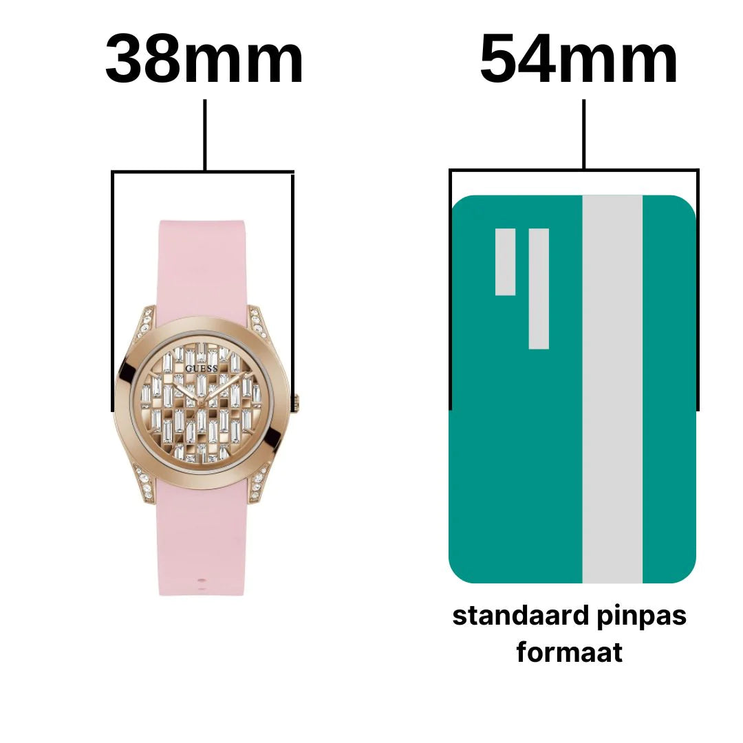  Shop Authentic Guess Clarity Gold Dial Pink Silicone Strap Watch for Women - GW0109L2 - Luxxuri